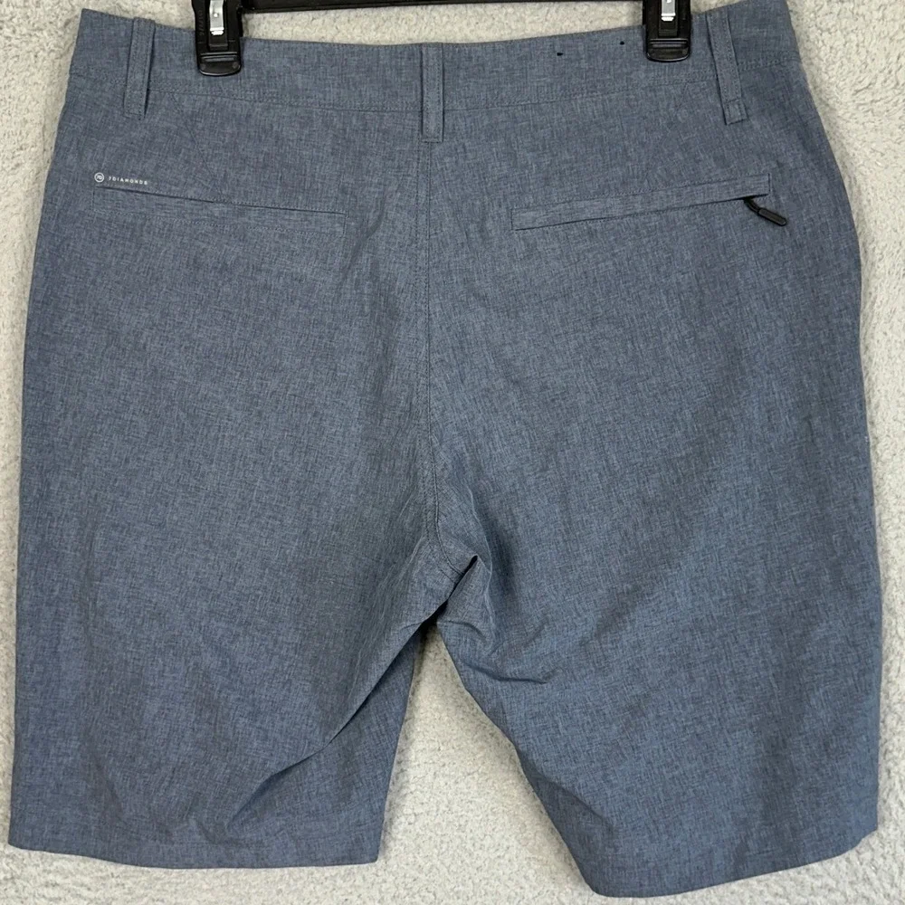 7 Diamonds Aeroplane Performance Shorts Mens 33 Blue Chino Stretch Flat Front